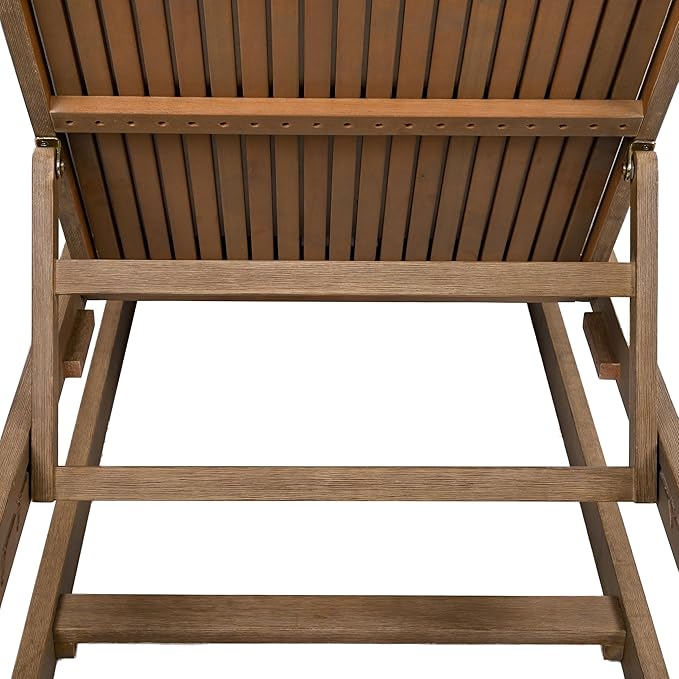 SAFAVIEH Couture Outdoor Collection Saint Vincent Natural/Beige Cushion Solid Wood Chaise Lounge Chair
