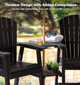 PASAMIC Tall Adirondack Chairs Set of 4, All-Weather HDPE Patio Chairs with Double Connecting Trays - Photo 3