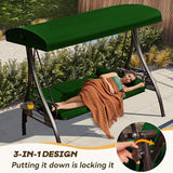 3 in 1 Outdoor Porch Swing with Adjustable Canopy, 3 Seat Outdoor Swing for Adults - Photo 3