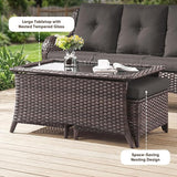 Belord 6 Piece Wicker Patio Furniture Set, Outdoor Swivel Rocker Chairs Set of 2 with Ottomans and Loveseat - Photo 8