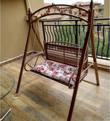 Upgraded Metal Patio Porch Swing with A-Frame Stand Heavy Duty Metal Hanging Porch Swing Chair Patio Hanging Bench - Photo 5