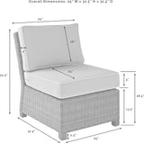 Crosley Furniture Bradenton Armless Outdoor Sectional Chair, Wicker Patio Chairs for Porch, Deck, Backyard - Photo 2