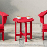 WestinTrends Dylan Adirondack Round Outdoor Side Table, Red - Photo 2