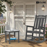 Patio Side Table, Outdoor HDPE Adirondack End Table for Patio,Outdoor Side Table for Backyard, Garden, Pool, Lawn,Grey - Photo 5