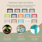 WestinTrends Malibu Low Outdoor HDPE Square Patio Coffee Table, Turquoise - Photo 5