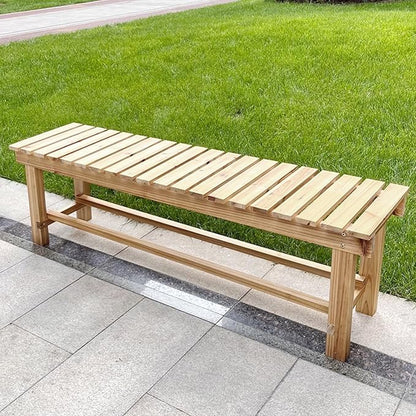 35.4'' Outdoor Garden Benches Weatherproof Patio Bench Two-Person Seat Backless Bench Wood Bench with Slatted High Temperature Bench for Front Porch Backyard (Upgraded to Prevent Fading)