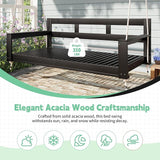 LUMISOL Twin Size Porch Swing Daybed Frame, Garden Porch Swing Bench Chair with 4 Hanging Ropes for Backyard Outdoor - Photo 6