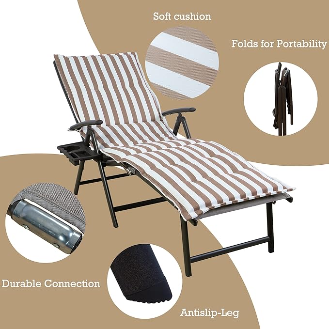 Kozyard Cozy Aluminum Reclining Lounge Chair - Perfect for Beach, Yard, Pool - Photo 4
