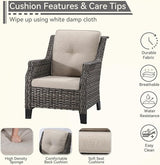 5 Piece Patio Furniture Set, 2-Seater Loveseat, 2 Chairs and 2 Side Tables - Photo 6