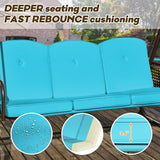 3 in 1 Outdoor Porch Swing with Adjustable Canopy, 3 Seat Outdoor Swing for Adults - Photo 5