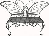 Unknown1 Antique Black Metal Butterfly Bench - Photo 2