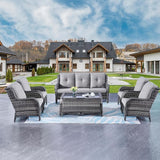 Rilyson Wicker Patio Furniture Chairs Set - 8 Piece Rattan Outdoor Patio Sectional Conversation Sets with Sofa - Photo 7