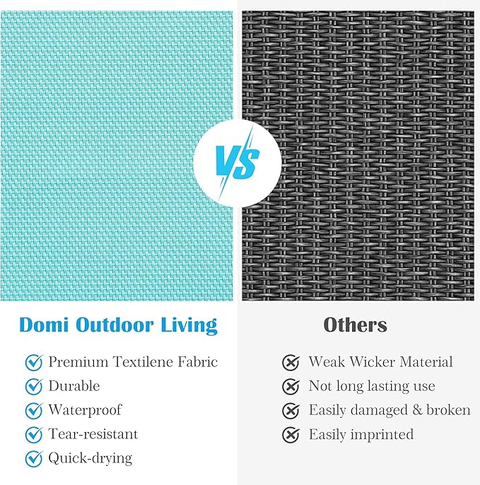 Domi Outdoor Lounge Chair, Aluminum Plastic Patio Chaise Lounge with Side Table & 5 Position Adjustable Backrest & - Photo 4