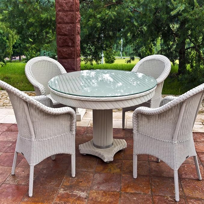 Dulles Glass 27 inch Round Glass Table Top - Tempered - 1/2" Thick Glass Surface, Safe Beveled Edge - Photo 5