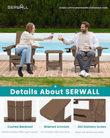 SERWALL Modern Adirondack Chair Set of 4, Folding Adirondack Chair with Cup Holders - Photo 3
