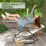 Outsunny Rocking Chair, Zero Gravity Patio Chaise Sun Lounger, Outdoor Rocker, UV Water Resistant, Pillow for Sunbathing - Photo 5