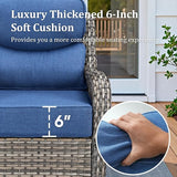 Luxury High Back Patio Furniture Set with 6-Inch Thick Cushions, 4-Pieces Outdoor Furniture with Swivel Chairs - Photo 6