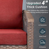 Luxury Outdoor Swivel Rocker Patio Chairs with 2 Ottomans - 4 Piece Heavy Duty Furniture Set All Weather Wicker - Photo 5
