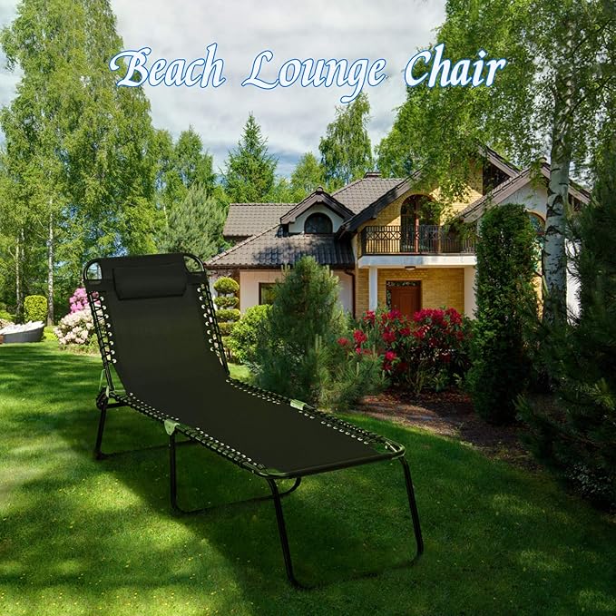 Giantex Chaise Lounge Chair Outdoor - Patio Lounge Chair w/Pillow, 4-Level Adjustable Backrest, 2-Level Footrest - Photo 2