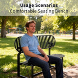 Convertible Bench, 2 in 1 Carbon Steel Picnic Table, Transforming Interchangeable Outdoor Table with Umbrella Hole - Photo 8