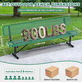 Heavy Duty Park Bench for Outside, Metal Park Bench with Back Portable Frame - Photo 3