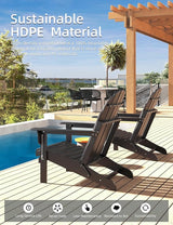Folding Adirondack Chair - Durable HDPE Poly Lumber All-Weather Resistant - Photo 4