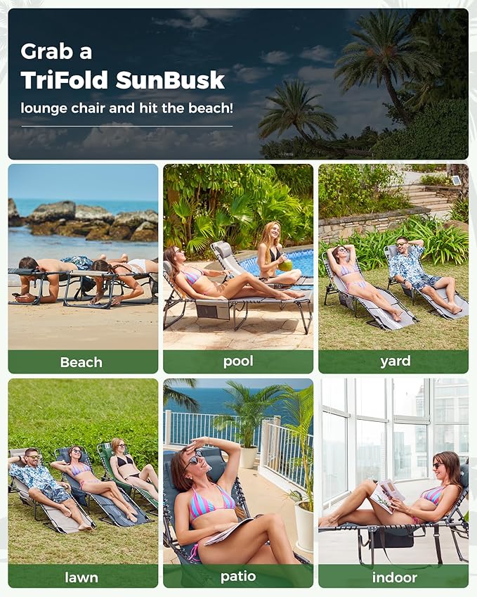 KingCamp 2 Pack Folding Lounge Chair Outdoor - Photo 8