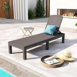 Outdoor Chaise Lounge Chair Set of 2– 5-Position Adjustable Backrest, Waterproof Resin Wicker Sun Lounger for Pool - Photo 2