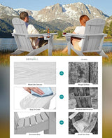SERWALL Adirondack Chair with Cup Holders - Composite Adirondack Chairs Set of 6 HDPE Outdoor Chairs All Weather Use - Photo 4