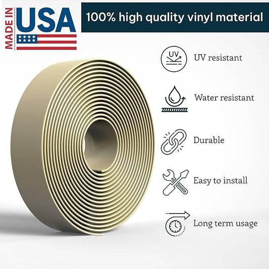 KOMORAX 2 Inch Wide, 50ft Long Vinyl Strap - Replacement Straps for Patio Chairs - Vinyl Strapping for Patio Furniture Repair - Durable Seat Repair Kit for Lawn Chairs, Outdoor Furniture (Driftwood)