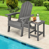 Tangkula Square Outdoor Side Table, Weather Resistant HDPE Adirondack Table - Photo 4