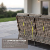 Belord 8 Pieces Patio Conversation Set with 43” Propane Fire Pit Table - Photo 5