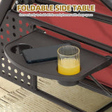 3 Seat Outdoor Porch Patio Swing with Adjustable Canopy& Backrest, Outdoor Swing for Adults - Photo 7