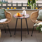 1 Pack Metal Outdoor Side Table Small Outside Round End Table for Patio Modern Accent Garden Corner Table for Small - Photo 5
