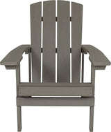 Flash Furniture Charlestown Poly Resin Adirondack Chair - Gray - All Weather - Indoor/Outdoor - Set of 4 - Photo 9