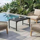 ODK Outdoor Coffee Table, Rectangle Weather-Resistant Patio Coffee Table for Garden, Balcony, Hot Tub, Poolside - Photo 2