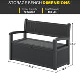 LHBcraft 70 Gallon Deck Bench with Storage, Outdoor Storage Box Bench Waterproof&Lockable - Photo 3