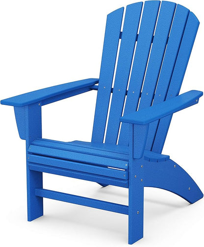 POLYWOOD Nautical Curveback Adirondack Chair - Bonfire Fire Pit Seating - HDPE Outdoor Furniture for Patio, Lawn, Deck, Dock, Beach, Pool - Classic Curved Back Design
