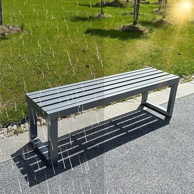 Garden Benches with Metal Legs, Outdoor Bench for Garden, Smooth and Comfortable, can Accommodate 2-3 People(Orange,100cm)