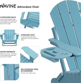 Adirondack Chair, HDPE Folding Adirondack Chair with Multifunctional Cup Holder - Photo 4