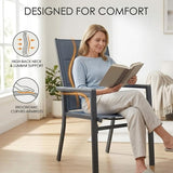 Kozyard Outdoor Patio Dining Chairs Set of 2, Rust-Resistant Aluminum Frame, Padded Textilene Fabric - Photo 5