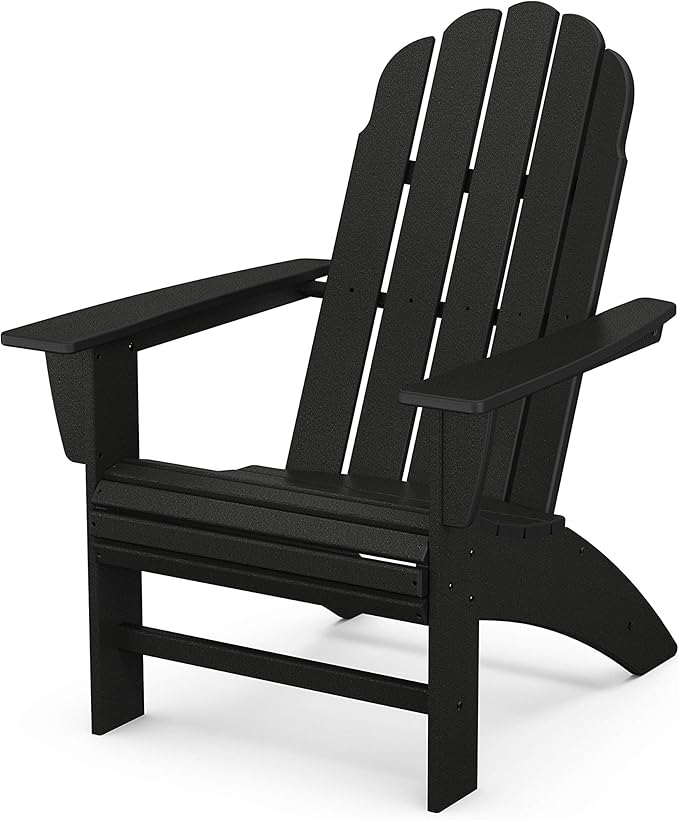 POLYWOOD® Vineyard Curveback Adirondack Chair in Black