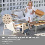 Grand patio 4-Piece Oversized Aluminum Patio Furniture Set - Photo 4