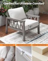 Aluminum Outdoor Sofa Chair, Modern Patio Sofa Armchair with Washable Cushions, Weather-Resistant Outdoor Club Chair - Photo 8