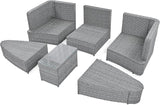 Quarte 6-Piece Patio Outdoor Conversation Round Sofa Set - Photo 9