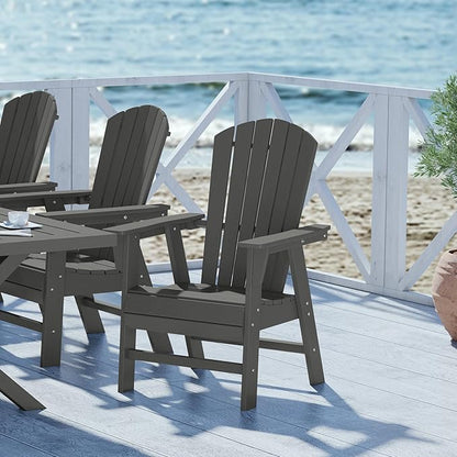WestinTrends Dylan Outdoor Patio Shell-Back Adirondack Dining Chair Weather Resistant Gray