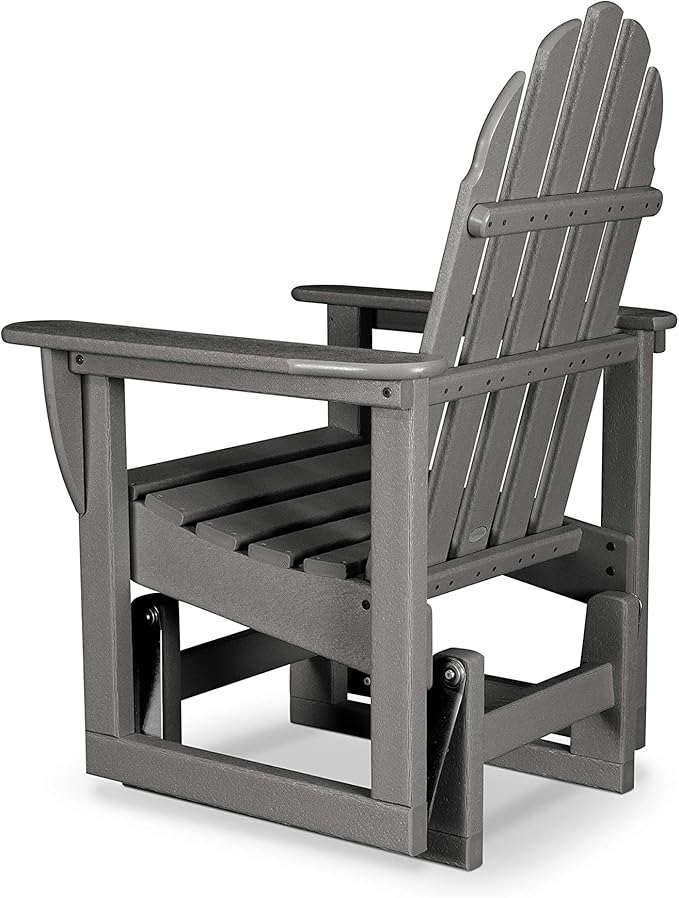 POLYWOOD ADSGL-1TE Classic Adirondack Glider Chair, Teak