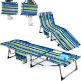 Goplus Tanning Chair with Face Arm Holes, Portable Sunbathing Chair w/4-Level Backrest, Head Pillow - Photo 1