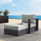 Modway Tahoe Powder-Coated Aluminum Outdoor Chaise Lounge Gray with Weather-Resistant Cushions - Photo 1