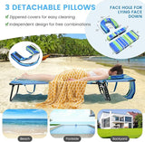 COSTWAY Tanning Chair with Face Hole, Pillows & 5-Position Adjustable Backrest, Portable with Carrying Bag - Photo 6